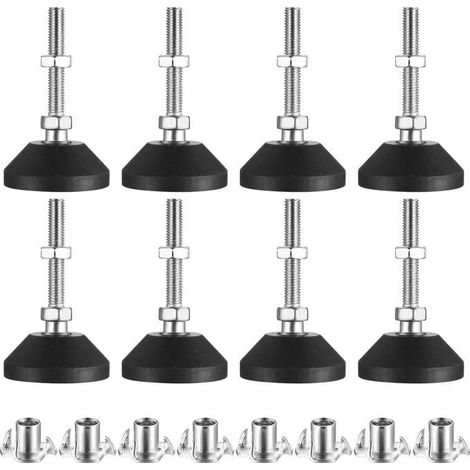 Pieds de meubles réglables M8 x 60 x 50 mm Lot de 8 Pieds de nivellement pour appareils électroménagers Convient aux meubles (1/5)