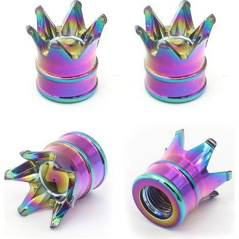 4 x Car Tyre Valve Caps Heavy Duty Metal Car Valve Caps, Universal Aluminium Bicycle Valve Caps for Cars, Trucks, Motorcycles, SUVs (Colourful) (1/5)