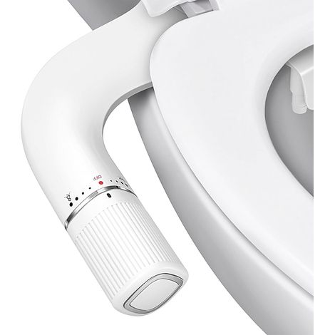 Bidet fessier - double buse à pression d'eau réglable - autonettoyant, 1 pièce, blanc (1/5)