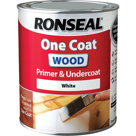 Ronseal One Coat Wood Primer and Undercoat - White - 750ml