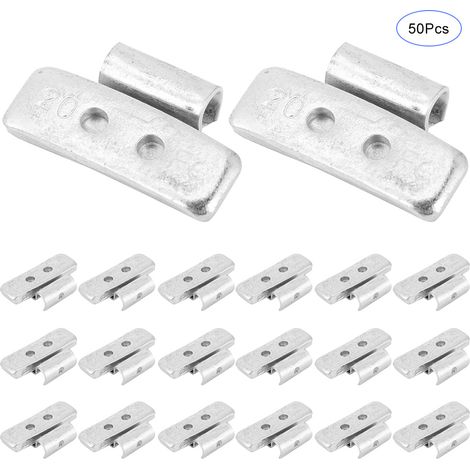 50 poids d'équilibrage de pneus et de jantes de type P de 20 g/0,71 oz, à pince, adaptés aux jantes en acier. (1/5)