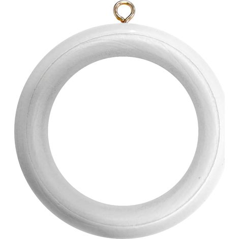 en bois Tringle à rideau Rod Anneaux avec vis Eye, diamètre intérieur. 45 mm (1,3/10,2 cm) de diamètre extérieur. 64 mm (2.1/5,1 cm) – Marron foncé, Lot de 10, blanc (1/5)