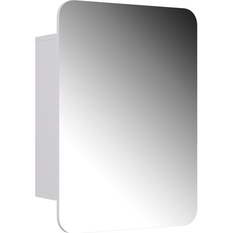 Armario con espejo para baño Zino, Blanco, 70 x 50 cm con estantes, Vicco