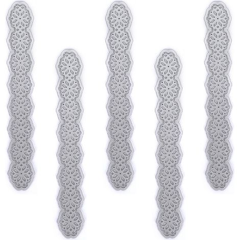 5 Pièces Matrices de Découpe en Acier Carbone pour Embossage Métallique, Modèle de Lignes Creuses pour Cartes et Papier (1/5)