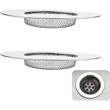 2Pcs Sink Strainer, 3 Inch Stainless Steel Drain Strainer, Sink Strainers for Shower, Bathtub, Kitchen Sink Filtering (1/5)