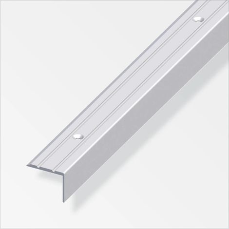 profilo per scala  25 x 20  alluminio argento   forato