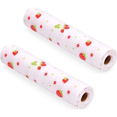 Tapis De Tiroir - Tapis Antidérapant En PET - Imperméable Anti-Moisissure Antibactérien - Pour Armoire Cuisine Réfrigérateur Étagère - 30 x 500 cm - 2 Rouleaux (1/5)