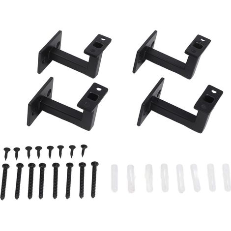 Lot de 4 supports de main courante muraux en acier au carbone noir (1/5)