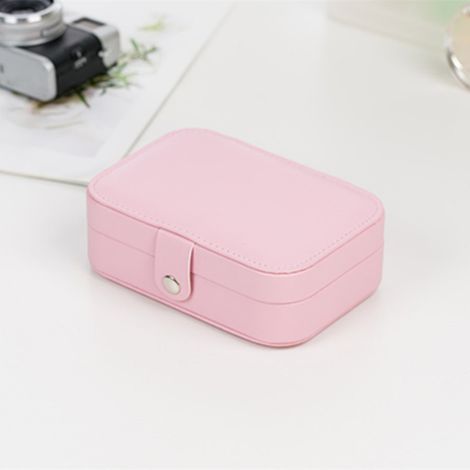 Sollbry Joyero de viaje de piel sintética - Joyero para pendientes, anillos y collares - Regalos para damas de honor (rosa) (1/3)