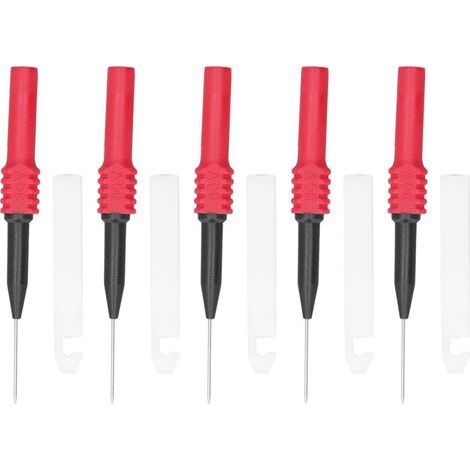 5 Pièces Aiguilles de Test 0.7mm avec Gaine - Accessoires pour Multimètre Rouge