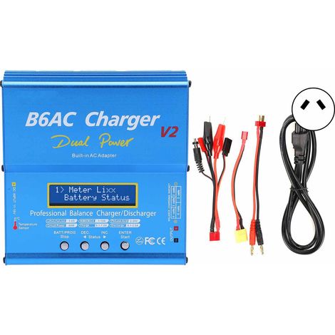 Chargeur/Déchargeur Intelligent 80W 7A B6AC V2 Aluminium Bleu 220V Prise AU avec Câble (1/5)