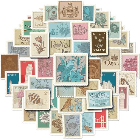 Ensemble de 50 feuilles d'autocollants en vinyle vintage « Voyage autour du monde », idéal pour les enfants, garçons et filles, au quotidien. (1/5)
