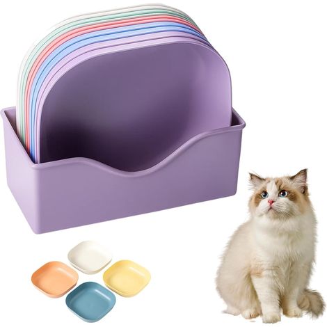 Set mit 11 flachen Katzennäpfen, ideal für Haushalte mit mehreren Katzen, kompaktes Design, verschiedene Farben