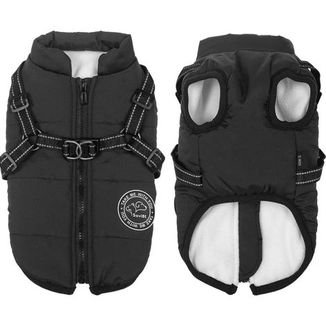 Veste Chien - Gilet Rembourré Imperméable avec Fermeture Éclair et Sangle Thoracique Réglable - Pour Chiens en Hiver (1/5)