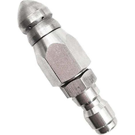 Buse de jet d'égout pour nettoyeur haute pression avec acier inoxydable, buse de jet d'égout de conception durable, connecteur rapide de 1/4 pouce