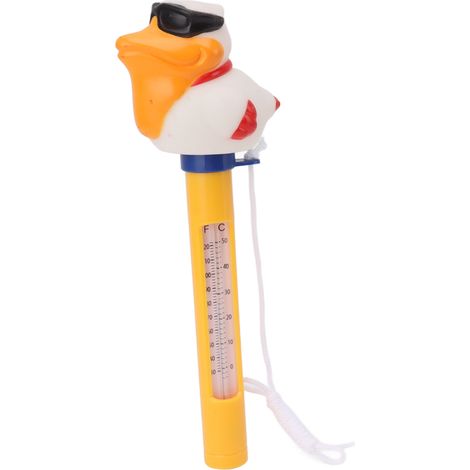 Thermomètre flottant pour piscine, grand format, lecture facile, avec cordon, en forme de canard, pour piscines extérieures, intérieures et spas. Idéal pour une utilisation en intérieur et extérieur. (1/5)