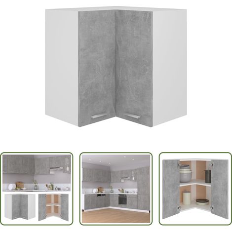 Küchenregal - Eckhängeschrank Lyon Betongrau 57x57x60 cm Holzwerkstoff (1/5)