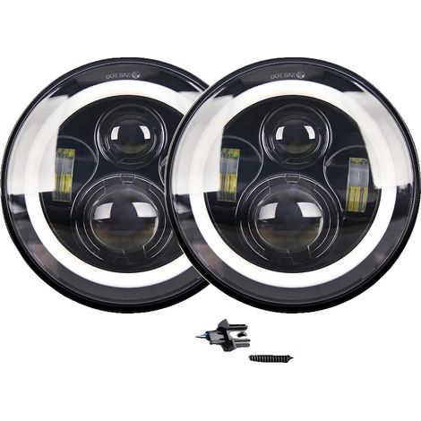 Faro LED, luz de cruce/carretera, diseño impermeable, gris oscuro. (1/2)