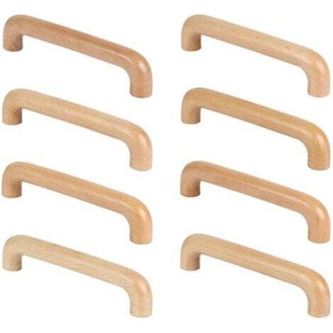 8 Pièces Poignée de Meuble Bois, Poignée Meuble Cuisine Placards Poignee Porte, Espacement des Trous 96mm, pour Meubles de Cuisine et Tiroirs (1/4)