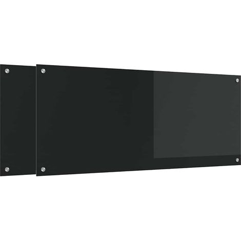 Protection de cuisine 2 pcs Noir 120 x 50 cm verre trempé CFW33219 (1/5)