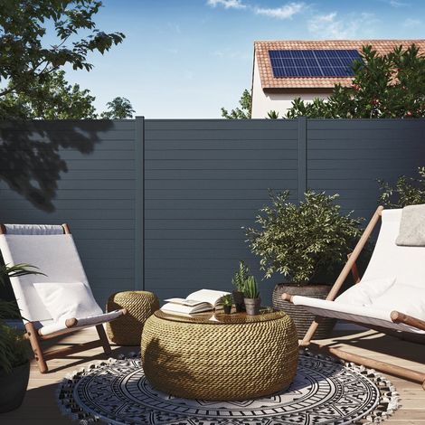 Vollaluminium-Zaunblatt Klos'Up Grau Zink, H.9 x L.145 cm DIVERS (1/5)