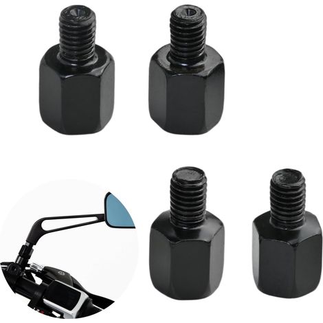 Adattatore per specchietto retrovisore per scooter, adattatore per specchietto retrovisore per moto, filettatura destra M10 a filettatura sinistra M8, 4 adattatori per il montaggio dello specchietto (1/5)