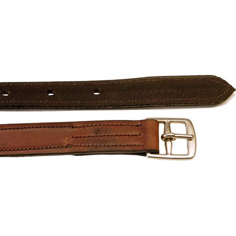 145 cm, marrone scuro: Leder-Sporenriemen mit Nylon-Innenseite