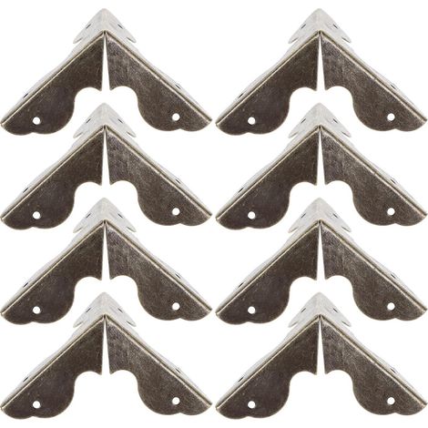 Protections D’Angle Vintage en Fer pour Boîte Métallique, Lot de 20 Pièces Aspect Antique Or, Finitions Élégantes et Solide, pour Coins de Coffret en Bois (1/5)