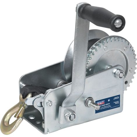 Sealey Geared Hand Winch with Webbing Strap 900kg Capacity GWW2000M (1/2)