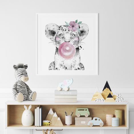 Poster / Affiche carrée Enfants - Lionceau bulle - 50x50 cm (1/3)