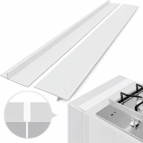 Bande de protection pour plaque de cuisson, blanche, 61,5 cm, lot de 2. Maintient la propreté entre la plaque de cuisson et le meuble. (1/5)