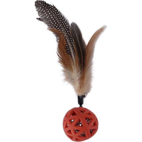 Jouet interactif pour chat en forme de pompon, léger et muni d'une clochette, parfait pour les chats et les chatons. (1/5)