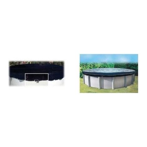 Mareva – Bâche d'hivernage pour piscine hors-sol 3 m – Diamètre 2,4 m – Polyéthylène 100 microns – Grille d'écoulement centrale (1/4)