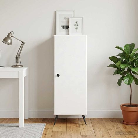 Beyamis Buffet blanc brillant 33 x 34,5 x 90 cm en bois d'ingénierie (1/5)