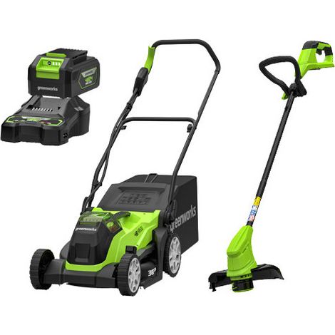 Cortabordes inalámbrico de 48 V y 30 cm con cabezal giratorio y barra telescópica – Greenworks