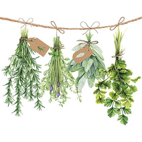Packung mit 20 Papierservietten 33 x 33 cm – Aromatische Kräuter – Ambiente