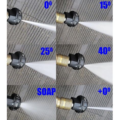 Buse de nettoyeur haute pression 6 en 1 à changement rapide, embouts de buse pour nettoyeur haute pression 4000 PSI (1/4)