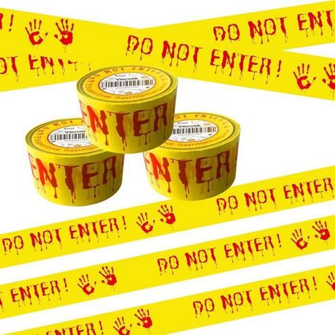 Ensemble de ruban de signalisation décoratif pour Halloween, 3 rouleaux, 5 cm x 25 m, rouleaux de ruban de signalisation « Défense de creuser ». (1/4)