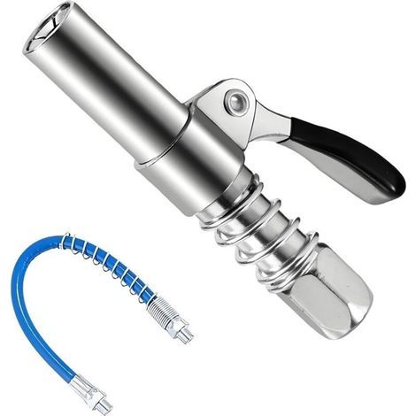 Embout de Graisseur avec Tuyau de 30cm, Coupleur G pour Graisseur, Pince de Verrouillage Compatible avec Becs Coniques, Fermeture Rapide pour Graisseuses (1/5)