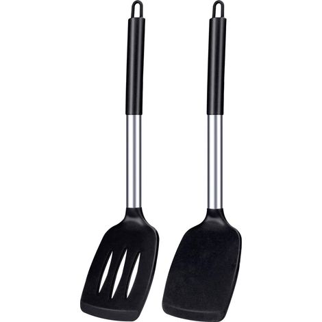 Spatule En Silicone - Résistant À La Chaleur Jusqu'à 230 °C - Sans BPA - Pour Poisson Œufs Crêpes - Lot De 2 (1/5)