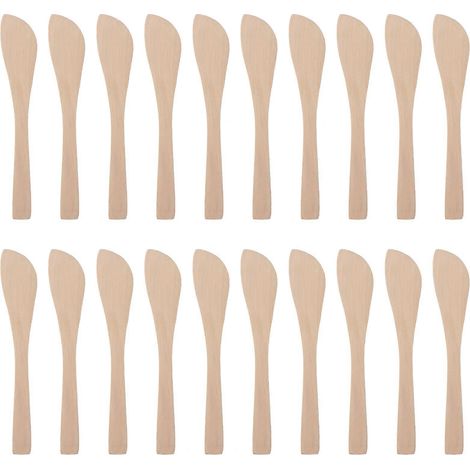 20 cuillères en bois pour farcir les raviolis, étaler le beurre de cacahuète, essuyer les masques, ustensiles de cuisine-16.50X2.70X0.30CM