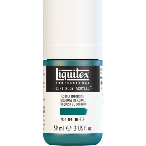 Peinture acrylique Soft Body Liquitex Professional Turquoise de Cobalt 59ml (1/3)