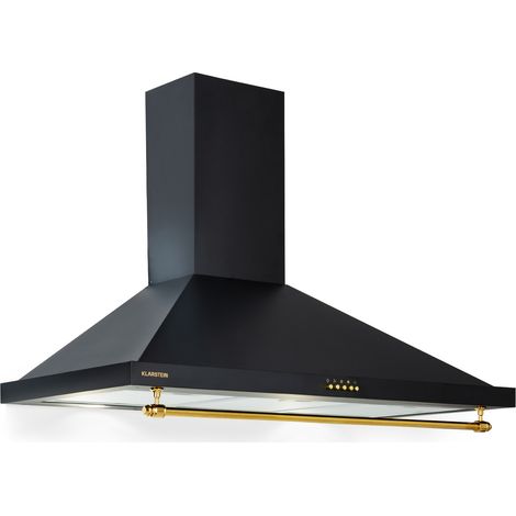 Klarstein Kitchen Cooker Hood, Chimney Cooker Hoods 90cm, Wall Mount Extractor Fan for Kitchens w/ LED Lights, Cooker Hood Grease Filters, 591.5m³/h Airflow Cooker Hoods, Steel Extractor Fan Hood (1/5)