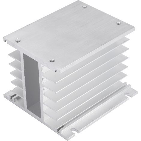 Dissipateur thermique en alliage d'aluminium pour relais SSR triphasé (1/5)