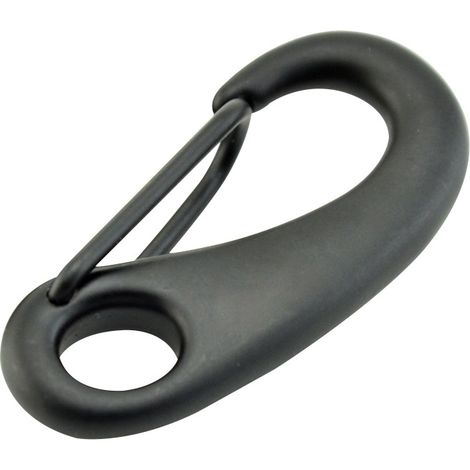 316 Stainless Steel Black 50mm Egg-Shaped Hook with Wire Rope, Easy-Use Hook, Diving Single-Head Buckle, Yacht Accessories - Black 50mm - 0.01kN (1/4)