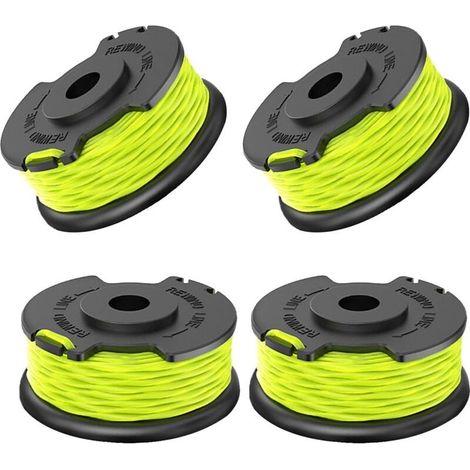 4 bobinas de hilo para desbrozadora compatibles con Ryobi RAC143, bobina de repuesto adecuada para Ryobi RLT36B33 y RY36LT3A-0, Ø2 mm 6,1 m (4 bobinas) (1/5)