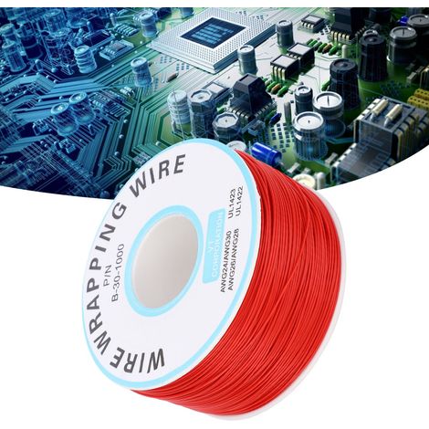 Neue OK Wire Leiterplatten-Jumperleitung / PCB-Jumper / 30 reiner Kupfer-Einzelader-Elektronikanschlussdraht (rot) (1/5)