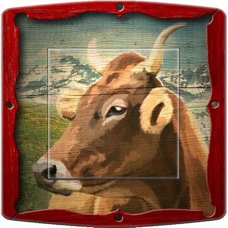 Interrupteur décoré vache 3