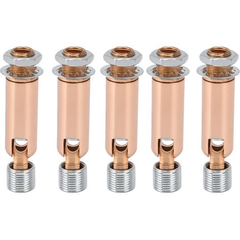 5 pièces adaptateur de plafond incliné M10 pour lampe suspendue, lustre, rail de suspension, joint d'orientation à engrenage externe M10, accessoires, rose doré (1/5)