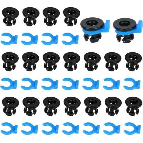 Ensemble de 40 Pinces et Clips pour Tubes Bowden, Pinces à Griffes en Plastique Bleu et Noir Raccords de 4mm Diamètre Extérieur pour Accessoires d'Imprimante 3D (1/5)
